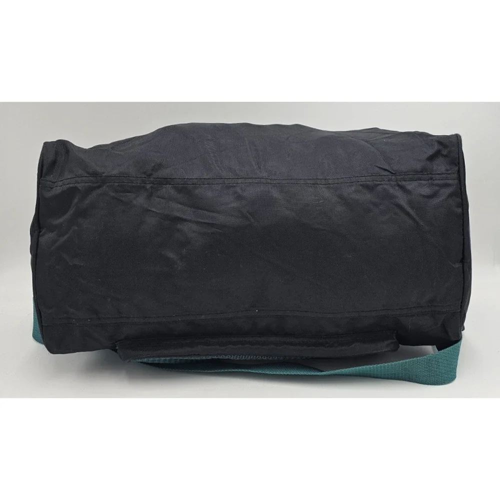 Vintage Dunlop Sport Duffle Gym Athletic Bag Black Green Purple Shoulder Strap